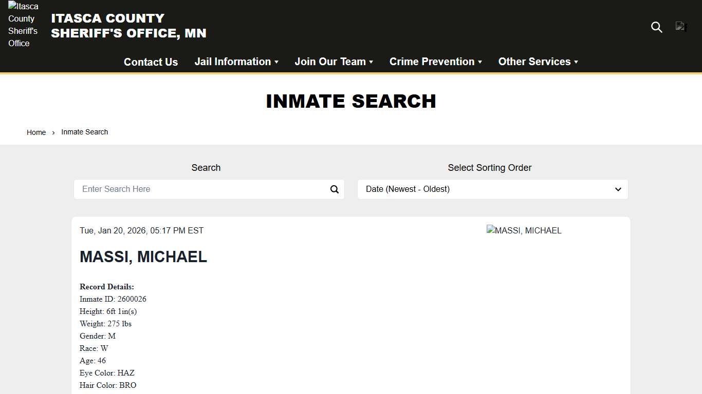 Inmate Search | Itasca County Sheriff's Office (MN)